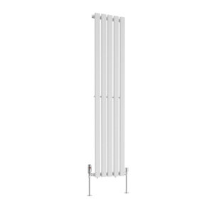 Right Radiators 1600x340 mm Vertical Single D Shape Flat Panel Designer Radiator White