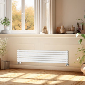 Right Radiators 1600x354 mm Horizontal Vertical Oval Column Radiator Double Panel Rads White