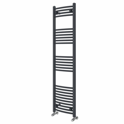 Right Radiators 1600x400 mm Curved Heated Towel Rail Radiator Bathroom Ladder Warmer Anthracite