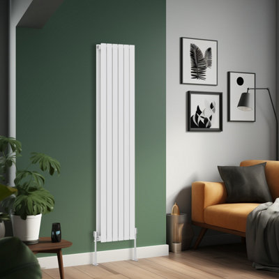 Right Radiators 1600x408 mm Vertical Double Flat Panel Designer Radiator White