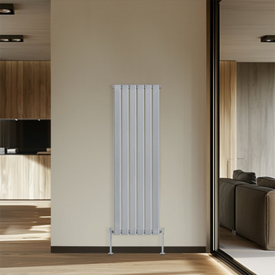 Right Radiators 1600x408 mm Vertical Single Flat Panel Designer Radiator Chrome