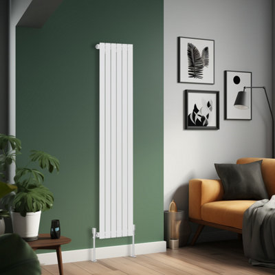 Right Radiators 1600x408 mm Vertical Single Flat Panel Designer Radiator White