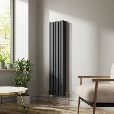 Right Radiators 1600x410 mm Vertical Double D Shape Flat Panel Designer Radiator Anthracite