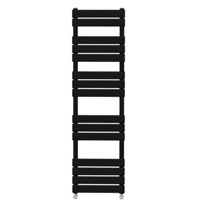 Right Radiators 1600x450 mm Flat Panel Heated Towel Rail Radiator Bathroom Ladder Warmer Black