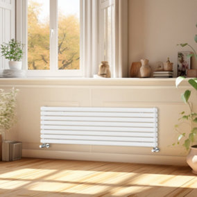 Right Radiators 1600x472 mm Horizontal Vertical Oval Column Radiator Double Panel Rads White