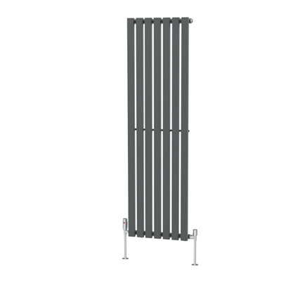 Right Radiators 1600x480 mm Vertical Single D Shape Flat Panel Designer Radiator Anthracite