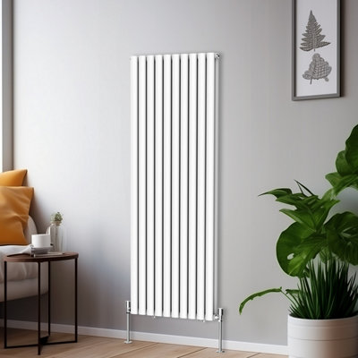 Right Radiators 1600x590mm Vertical Double Oval Column Designer Radiator White