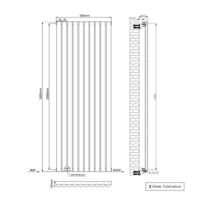 Right Radiators 1600x590mm Vertical Single Oval Column Designer ...