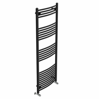 Right Radiators 1600x600 mm Curved Heated Towel Rail Radiator Bathroom Ladder Warmer Black