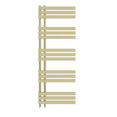 Right Radiators 1600x600 mm Designer D Shape Heated Towel Rail Radiator Bathroom Ladder Warmer Brushed Brass