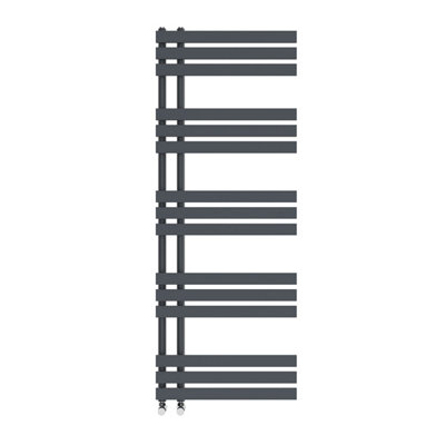 Right Radiators 1600x600 mm Designer D Shape Heated Towel Rail Radiator Bathroom Ladder Warmer Sand Grey