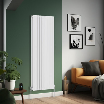 Right Radiators 1600x680 mm Vertical Double Flat Panel Designer Radiator White