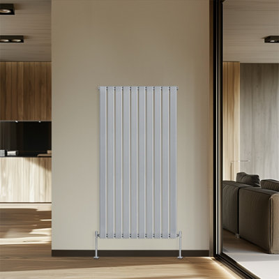 Right Radiators 1600x680 mm Vertical Single Flat Panel Designer Radiator Chrome