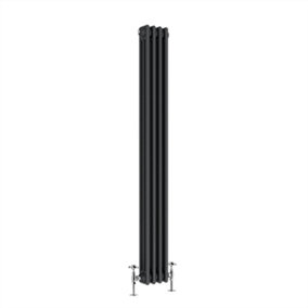 Right Radiators 1800x202 mm Vertical Traditional 3 Column Cast Iron Style Radiator Anthracite