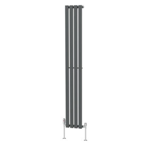 Right Radiators 1800x270 mm Vertical Single D Shape Flat Panel Designer Radiator Anthracite