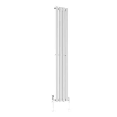 Right Radiators 1800x270 mm Vertical Single D Shape Flat Panel Designer Radiator White