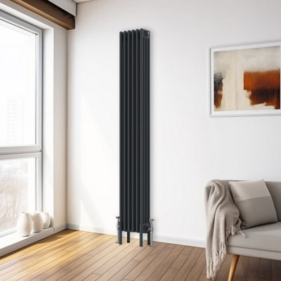 Right Radiators 1800x290 mm Vertical Traditional 4 Column Cast Iron Style Radiator Anthracite