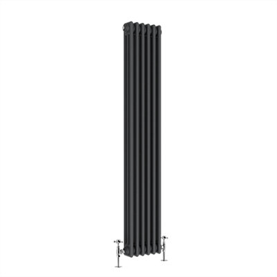 Right Radiators 1800x292 mm Vertical Traditional 3 Column Cast Iron Style Radiator Anthracite