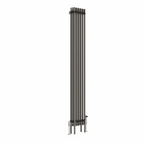 Right Radiators 1800x292 mm Vertical Traditional 3 Column Cast Iron Style Radiator Raw Metal