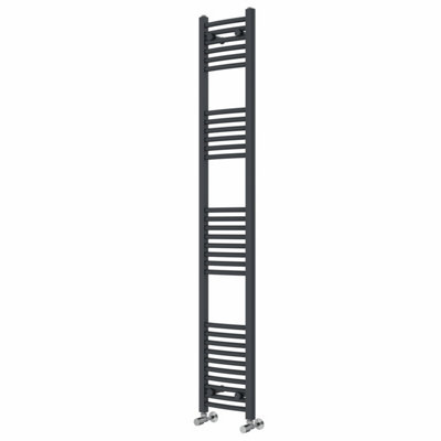 Right Radiators 1800x300 mm Curved Heated Towel Rail Radiator Bathroom Ladder Warmer Anthracite