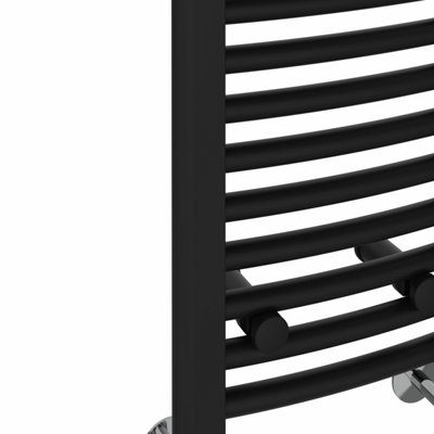 Right Radiators 1800x300 mm Curved Heated Towel Rail Radiator Bathroom Ladder Warmer Black