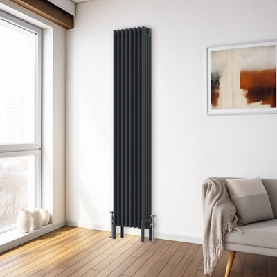 Right Radiators 1800x380 mm Vertical Traditional 4 Column Cast Iron Style Radiator Anthracite