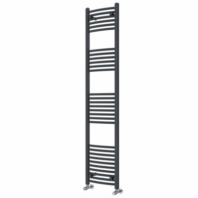 Right Radiators 1800x400 mm Curved Heated Towel Rail Radiator Bathroom Ladder Warmer Anthracite