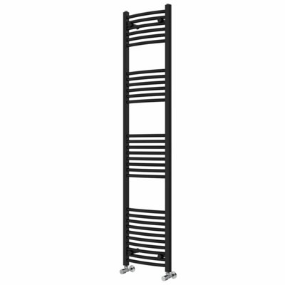 Right Radiators 1800x400 mm Curved Heated Towel Rail Radiator Bathroom Ladder Warmer Black