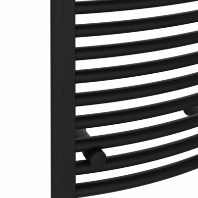 Right Radiators 1800x400 mm Curved Heated Towel Rail Radiator Bathroom Ladder Warmer Black