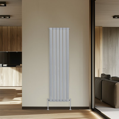 Right Radiators 1800x408 mm Vertical Single Flat Panel Designer Radiator Chrome