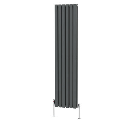 Right Radiators 1800x410 mm Vertical Double D Shape Flat Panel Designer Radiator Anthracite