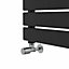 Right Radiators 1800x450 mm Flat Panel Heated Towel Rail Radiator Bathroom Ladder Warmer Black