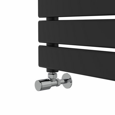 Right Radiators 1800x450mm Black Flat Panel Heated Towel Rail Radiator ...