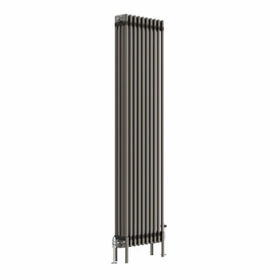 Right Radiators 1800x470 mm Vertical Traditional 4 Column Cast Iron Style Radiator Raw Metal