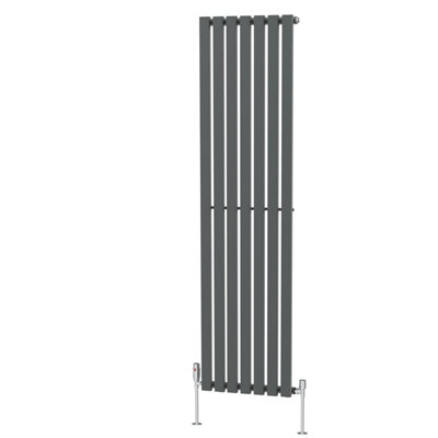 Right Radiators 1800x480 mm Vertical Single D Shape Flat Panel Designer Radiator Anthracite