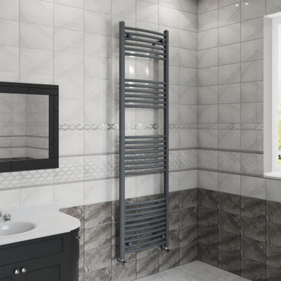 Right Radiators 1800x500 mm Curved Heated Towel Rail Radiator Bathroom