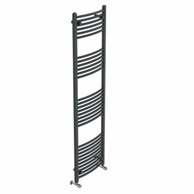 Right Radiators 1800x500 mm Curved Heated Towel Rail Radiator Bathroom Ladder Warmer Anthracite