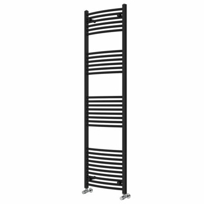 Right Radiators 1800x500 mm Curved Heated Towel Rail Radiator Bathroom Ladder Warmer Black