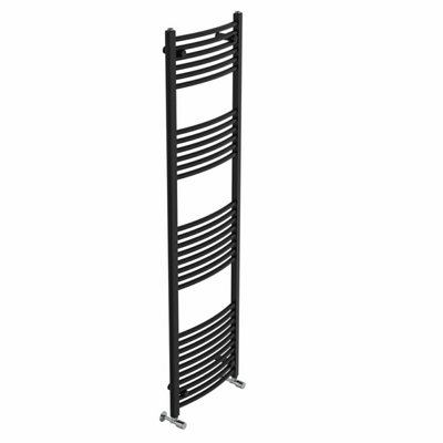 Right Radiators 1800x500 mm Curved Heated Towel Rail Radiator Bathroom Ladder Warmer Black