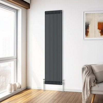 Right Radiators 1800x560 mm Vertical Traditional 2 Column Cast Iron Style Radiator Anthracite