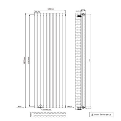 Right Radiators 1800x590mm Vertical Double Oval Column Designer ...
