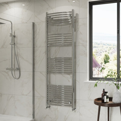 Right Radiators 1800x600 mm Curved Heated Towel Rail Radiator Bathroom ...