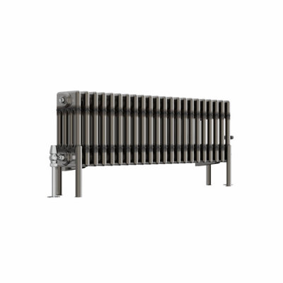 Right Radiators 300x1010 mm Horizontal Traditional 4 Column Cast Iron Style Radiator Raw Metal