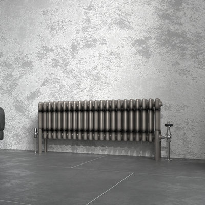 Right Radiators 300x1012 mm Horizontal Traditional 3 Column Cast Iron ...