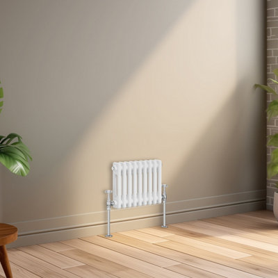 Right Radiators 300x425 mm Horizontal Traditional 2 Column Cast Iron Style Radiator White