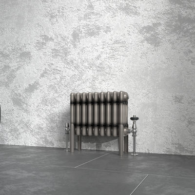 Right Radiators 300x425 mm Horizontal Traditional 4 Column Cast Iron Style Radiator Raw Metal