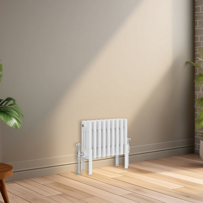 Right Radiators 300x425 mm Horizontal Traditional 4 Column Cast Iron Style Radiator White