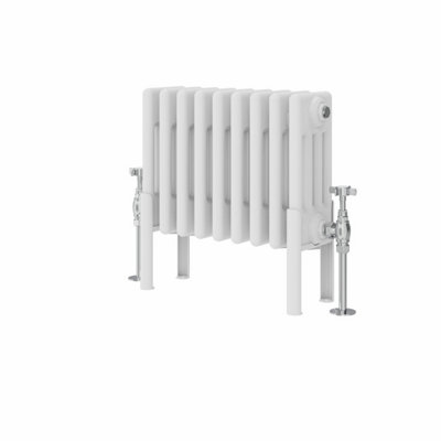 Right Radiators 300x425 mm Horizontal Traditional 4 Column Cast Iron Style Radiator White