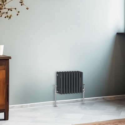 Right Radiators 300x427 mm Horizontal Traditional 3 Column Cast Iron Style Radiator Anthracite