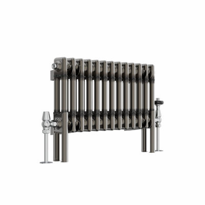 Right Radiators 300x605 mm Horizontal Traditional 2 Column Cast Iron Style Radiator Raw Metal